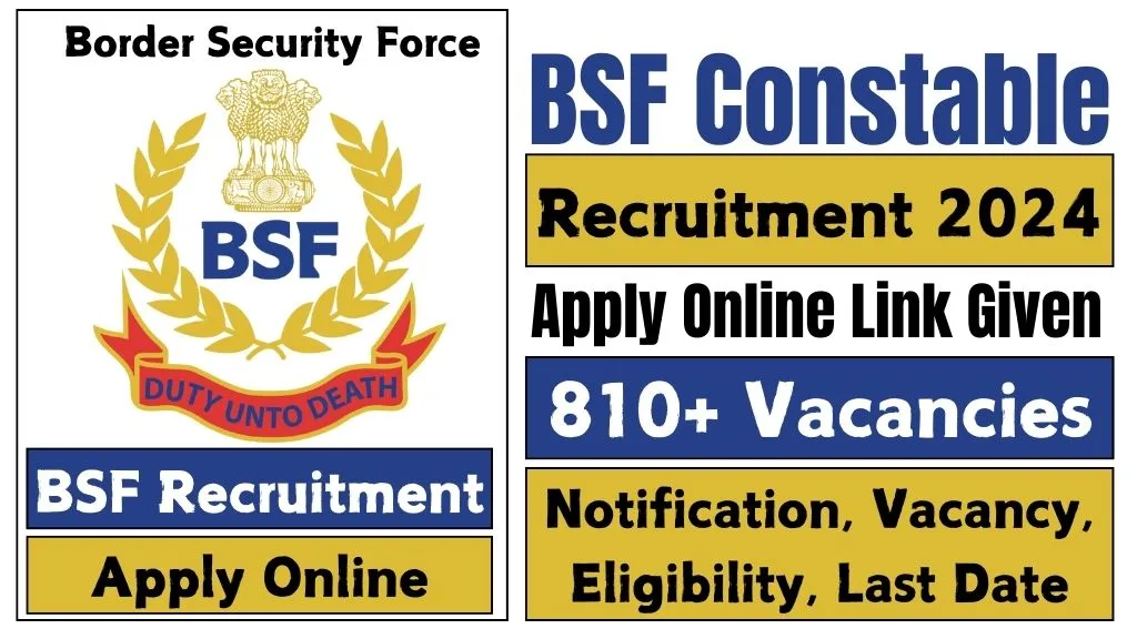 BSF Constable Recruitment 2024 Apply Online, Notification, Vacancy ...