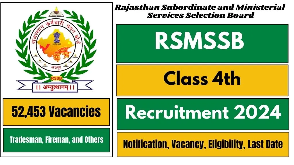 RSMSSB Class 4th Recruitment 2024